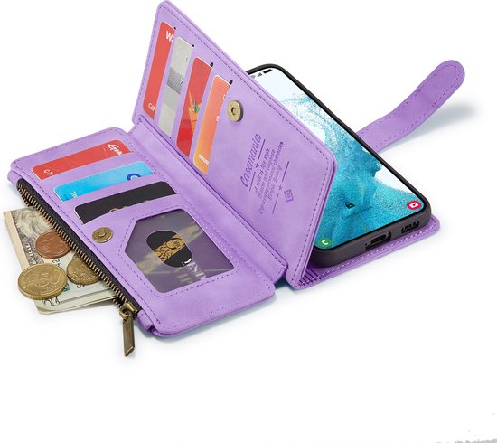 Samsung Galaxy S23 Plus Hoesje - Bright Lila - Luxe Bookcase met Rits