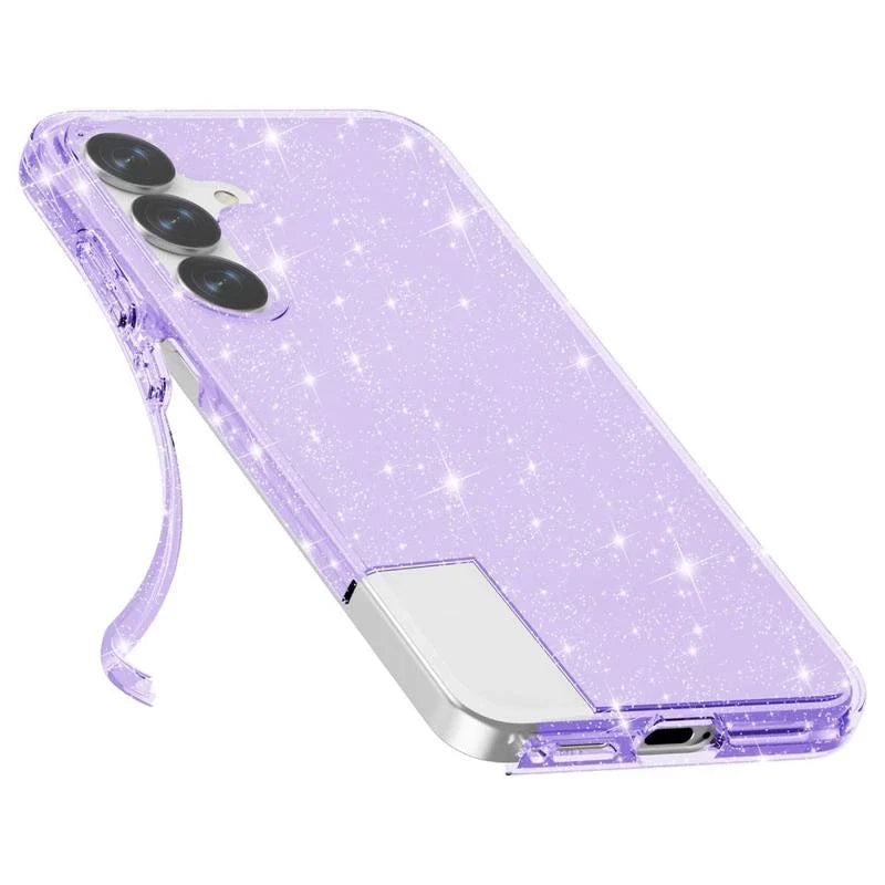 Samsung Galaxy S25 Hoesje - Paars - Glitter Back Cover