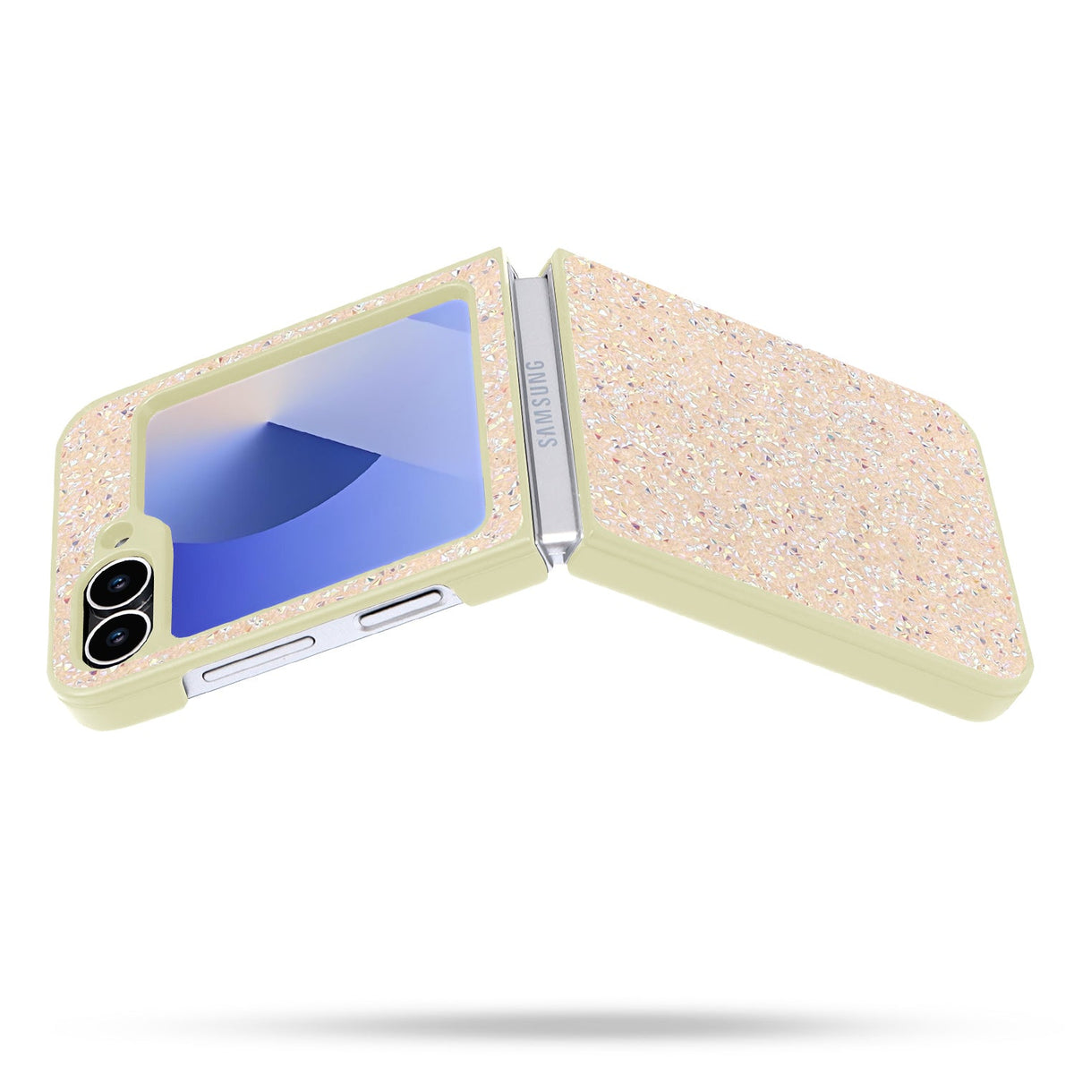 Samsung Galaxy Z Flip 6 Hoesje - Goud - Diamant Glitter Back Cover