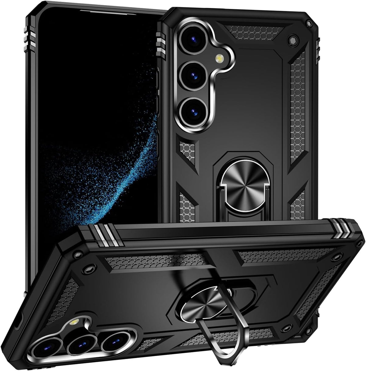 Samsung Galaxy S24 Plus Hoesje - Zwart - Armor Kickstand Back Cover