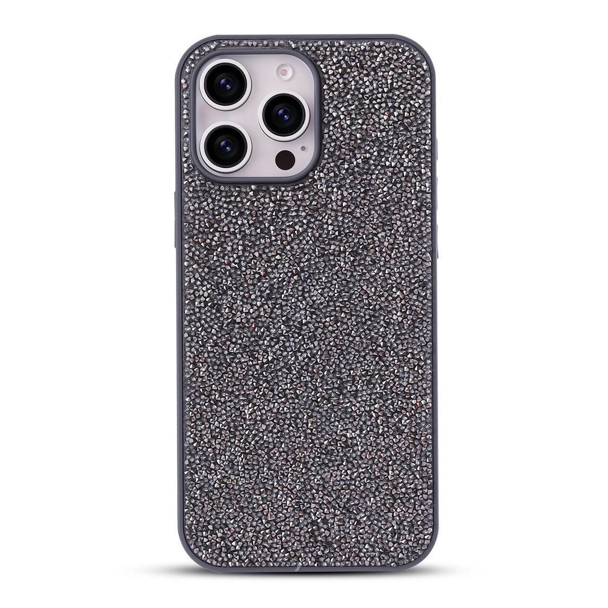 Apple iPhone 16 Pro Hoesje - Zilver - Diamant Glitter Back Cover