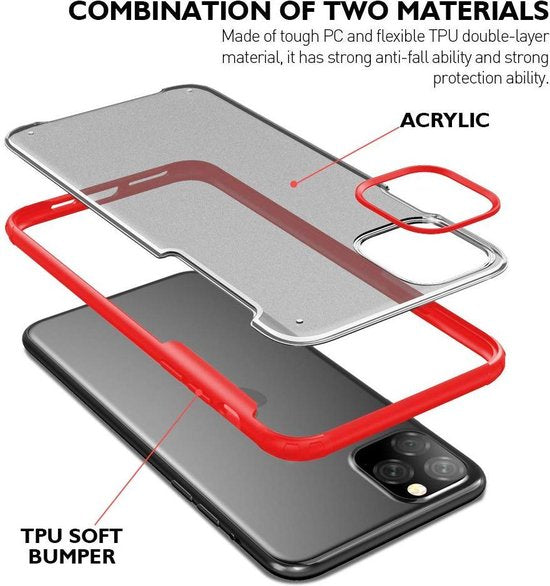Apple iPhone 11 Pro Max Case - Red - Anti-Slip Back Cover