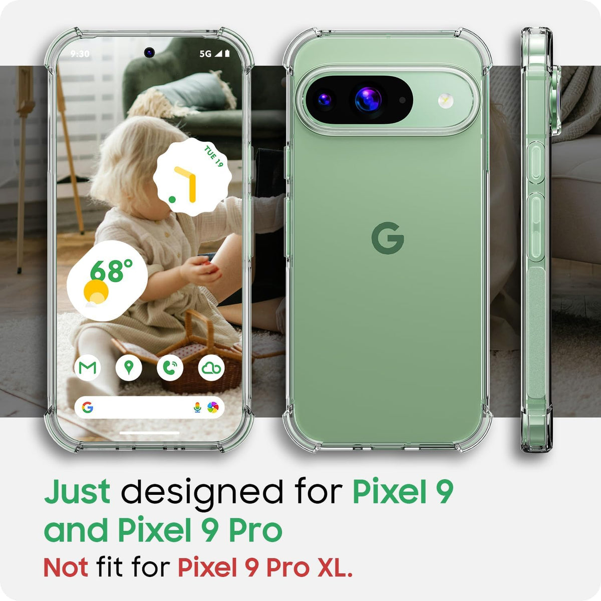 Google Pixel 9 Hoesje - Transparant - Anti-Shock Hybrid Back Cover