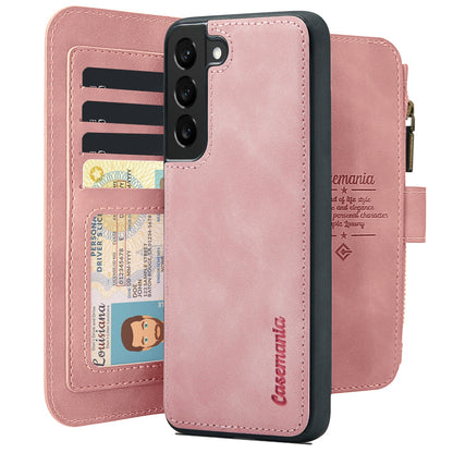 Samsung Galaxy S25 Hoesje - Pale Pink - 2 in 1 Bookcase met Rits