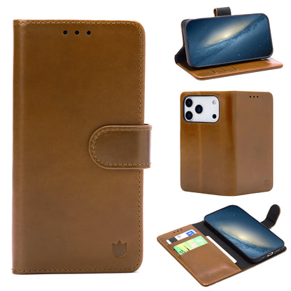 Apple iPhone 18 Pro Hoesje - Sienna Brown - Echt Leren Bookcase