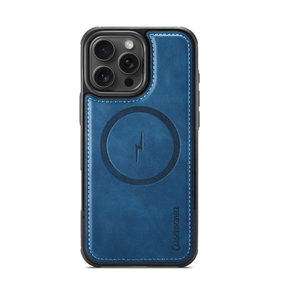 Apple iPhone 16 Pro Max Hülle - Navy Blue - Kunstleder-MagSafe-Backcover