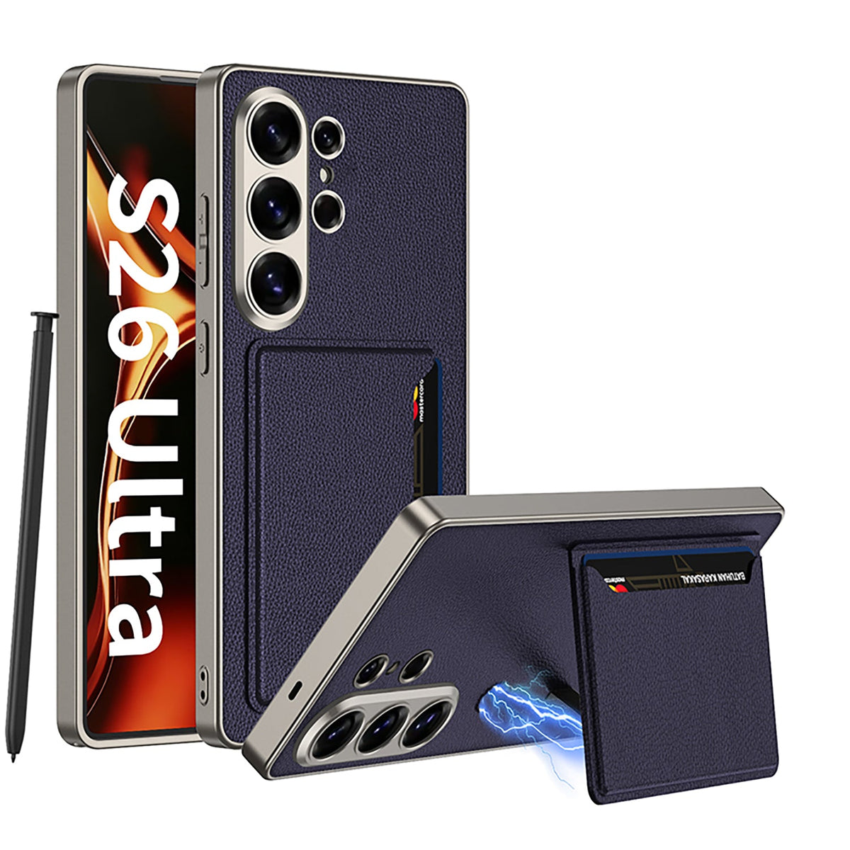 Coque Samsung Galaxy S26 Ultra - Bleu Foncé - Étui avec anneau de support arrière