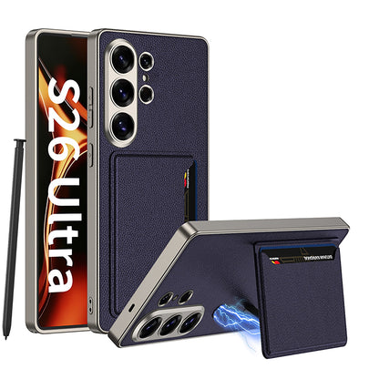 Coque Samsung Galaxy S26 Ultra - Bleu Foncé - Étui avec anneau de support arrière