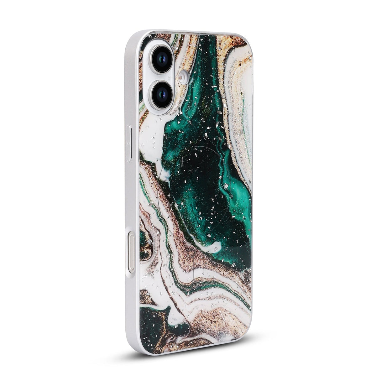 Apple iPhone 16 Plus Hoesje - Groen - Marmer MagSafe Back Cover