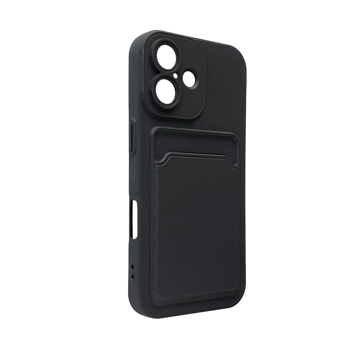 iPhone 17 Hoesje - Zwart - Siliconen Back Cover met Pasjeshouder
