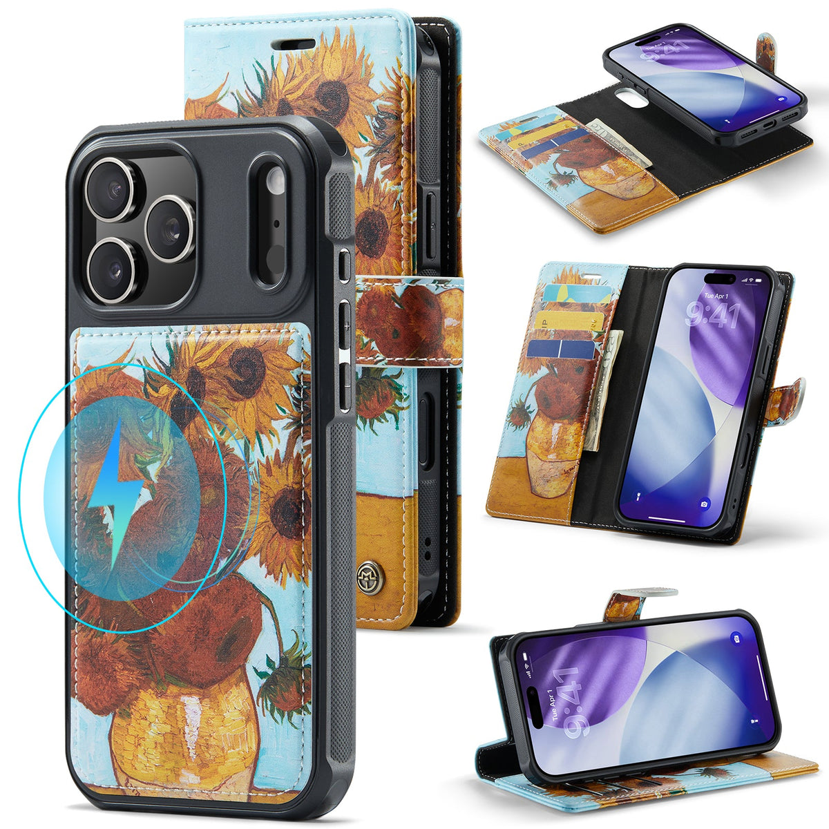 Apple iPhone 18 Pro Case - Sunflowers - Art Print 2-in-1 MagSafe Wallet Case