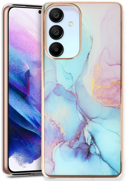 Samsung Galaxy A35 5G Case - Blue - Silicone Marble Back Cover