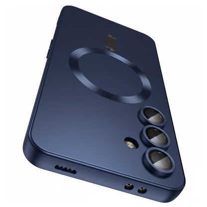 Samsung Galaxy S25 FE Hoesje - Donker Blauw - Matte Siliconen MagSafe Back Cover