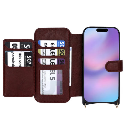 Apple iPhone 16 Pro Case - Wine Red - CM Amsterdam Back Cover with Phone Strap