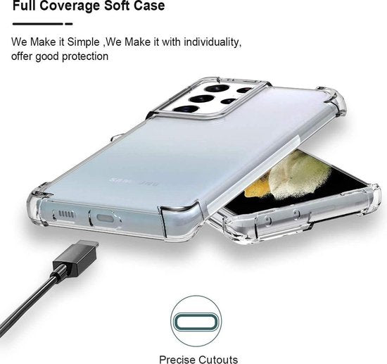 Samsung Galaxy S21 Ultra Hoesje - Transparant - Anti-Shock Back Cover