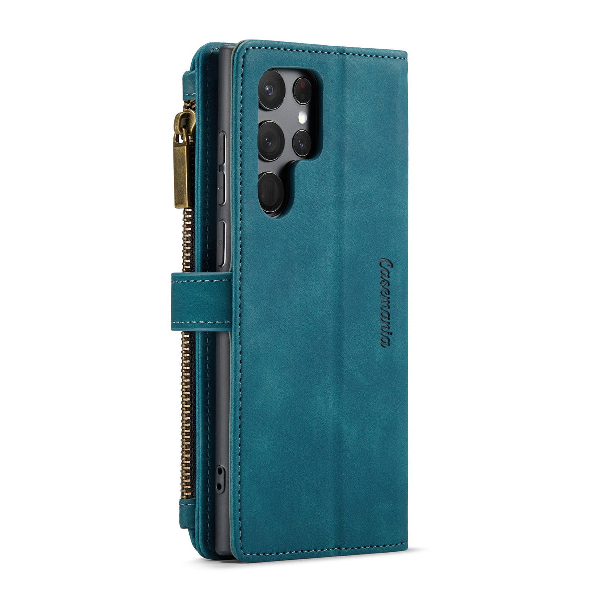 Samsung Galaxy S25 Ultra Case - Emerald Green - Luxury Wallet Case with Zipper