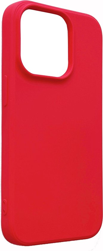 iPhone 14 Pro Hoesje - Rood - Microfiber Siliconen Back Cover