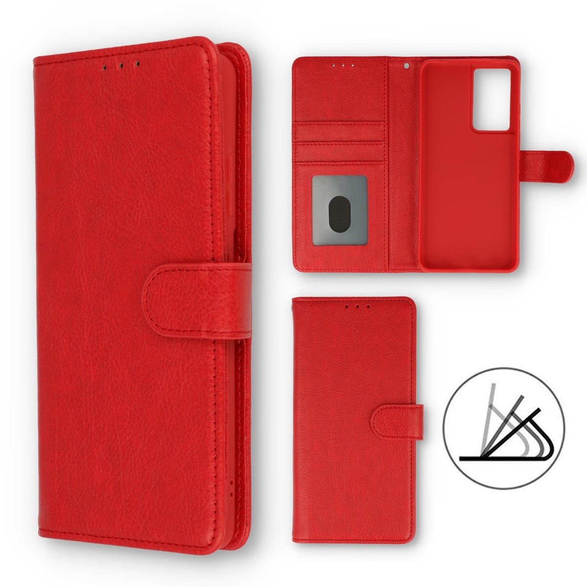 Étui pour Oppo A52 & Oppo A72 - Rouge - Étui portefeuille de luxe