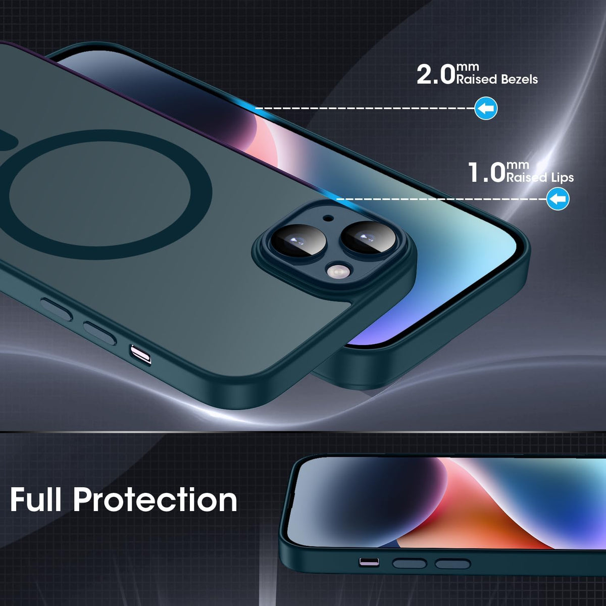 iPhone 15 Hoesje - Blauw - Matte Armor MagSafe Back Cover