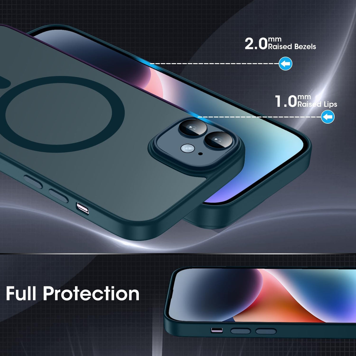 iPhone 12 Hoesje - Blauw - Matte Armor MagSafe Back Cover