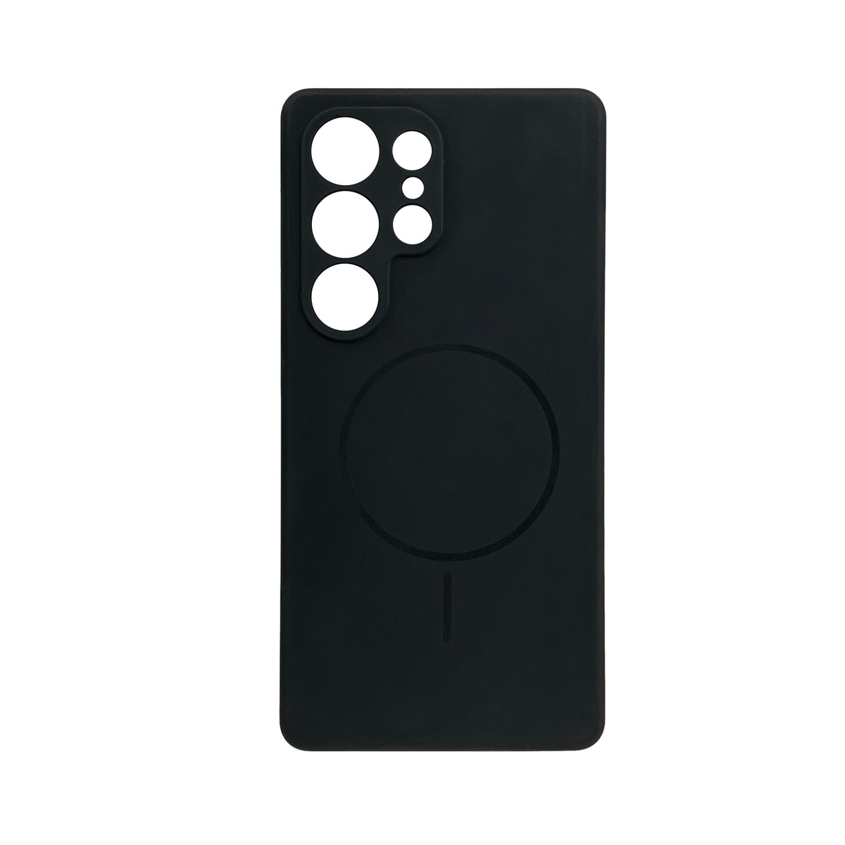 Samsung Galaxy S25 Ultra Hoesje - Zwart - Extra Sterke Liquid Siliconen MagSafe Back Cover met Magneetring