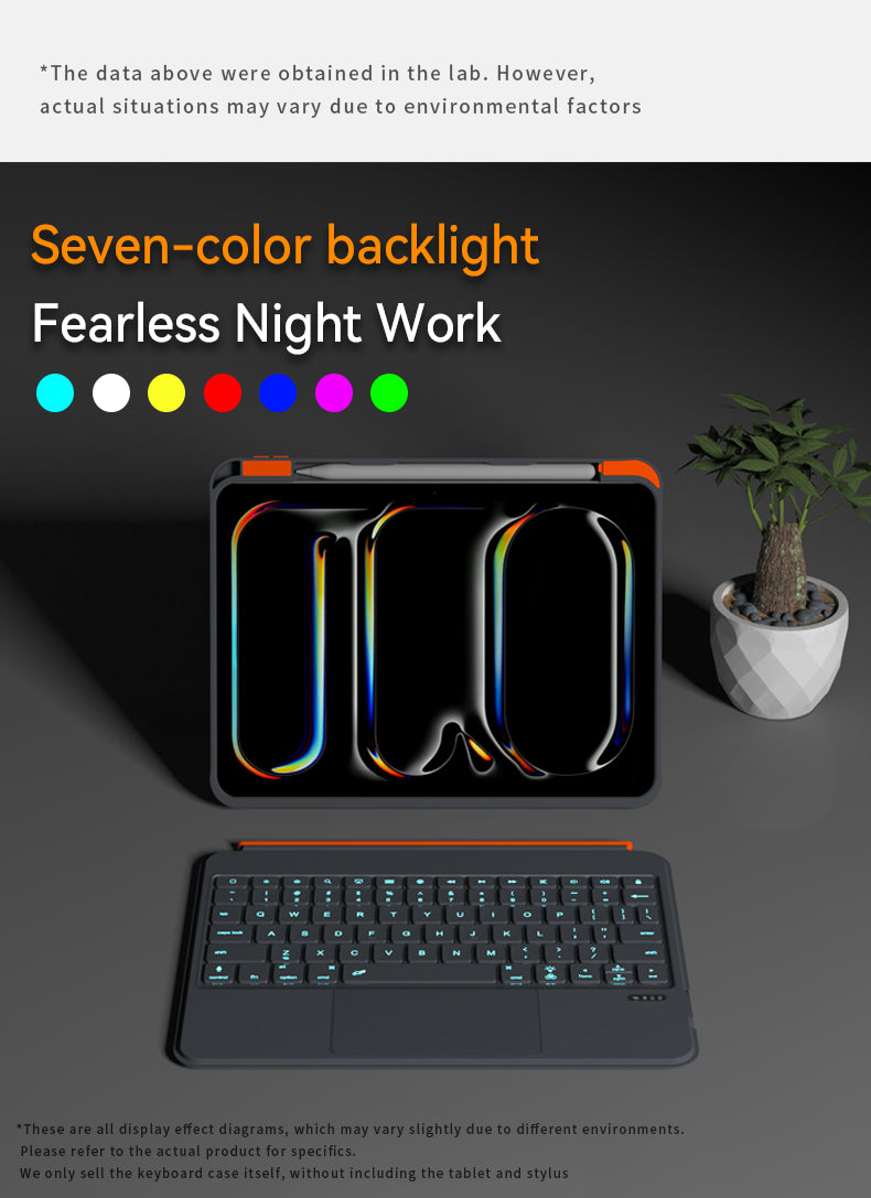 iPad 11-inch (2025) - Grey - Split Keyboard Case with Rotating + Touchpad + Backlight