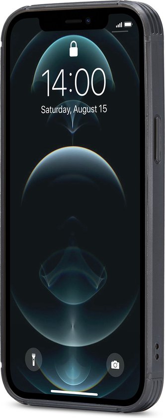 Apple iPhone 12 Pro Max Hoesje - Navy Blue - Back Cover met Pasjeshouder