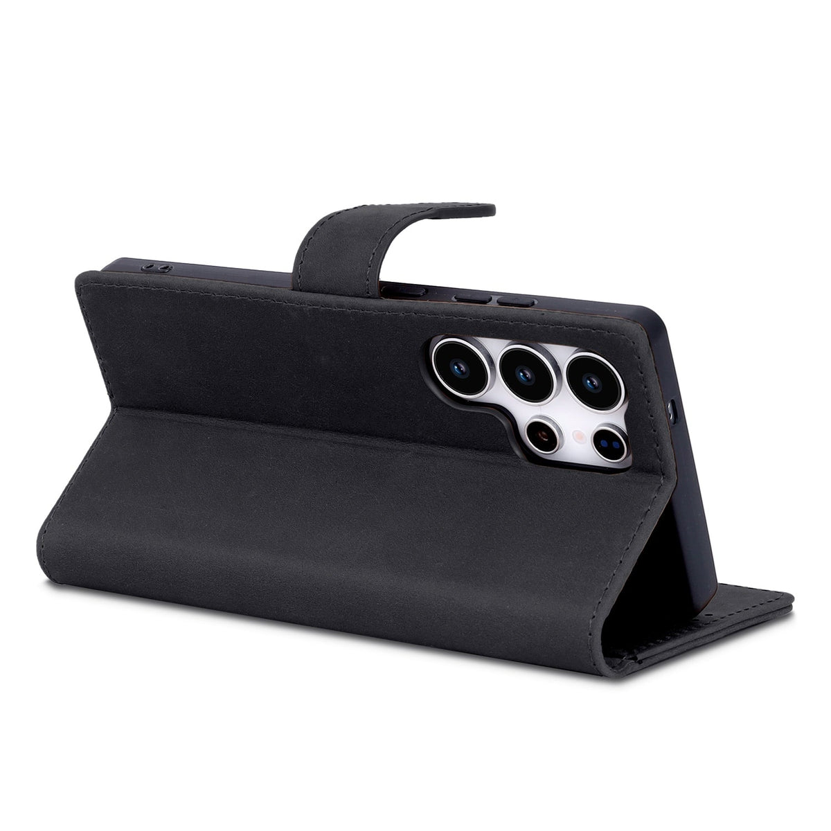 Samsung Galaxy S25 Ultra Hoesje - Charcoal Gray - Echt Leren Bookcase