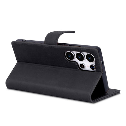 Samsung Galaxy S25 Ultra Hoesje - Charcoal Gray - Echt Leren Bookcase