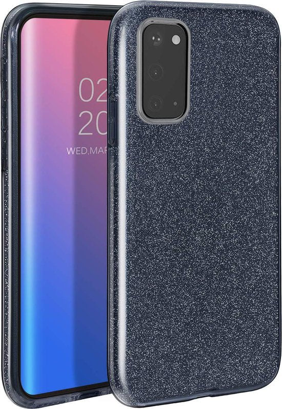 Étui pour Samsung Galaxy S20 - Noir - Coque arrière à paillettes