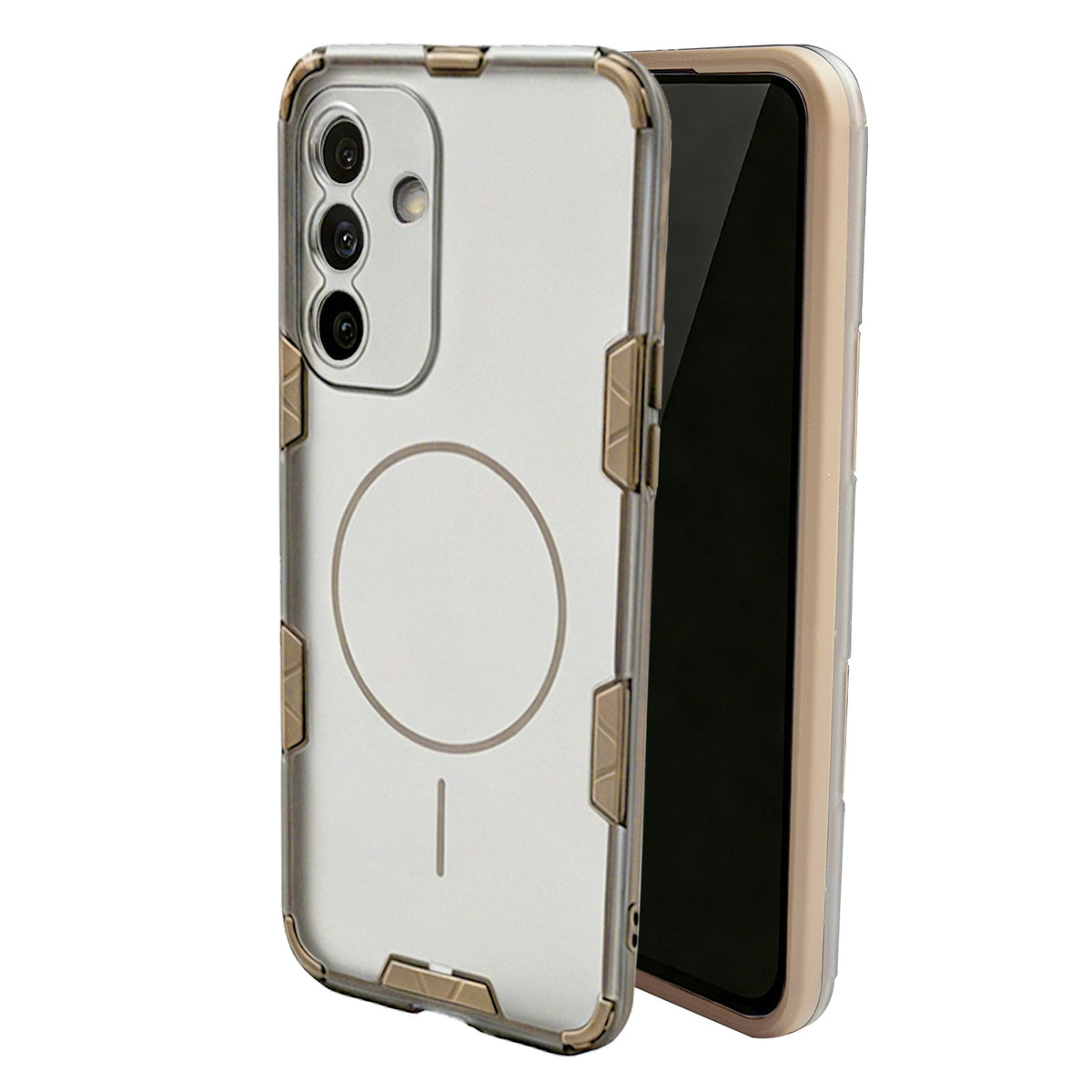 Samsung Galaxy A17 Hoesje - Transparant | Bruin - Frosted Matte Hardcase MagSafe Back Cover