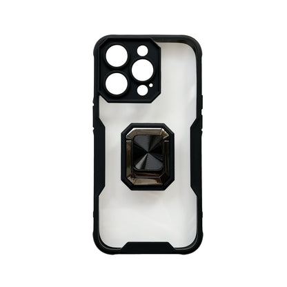 Apple iPhone 14 Pro Hoesje - Zwart - Ring Kickstand Back Cover