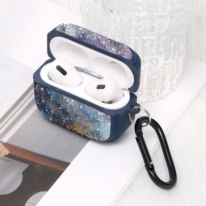 Apple AirPods Pro 2 / Pro Case - Diamond Marble Glitter with Ring - Blue