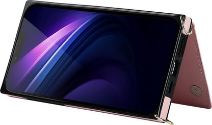 Apple iPhone 14 Plus Hoesje - Roze - Luxe Back Cover met Telefoonkoord en Rits