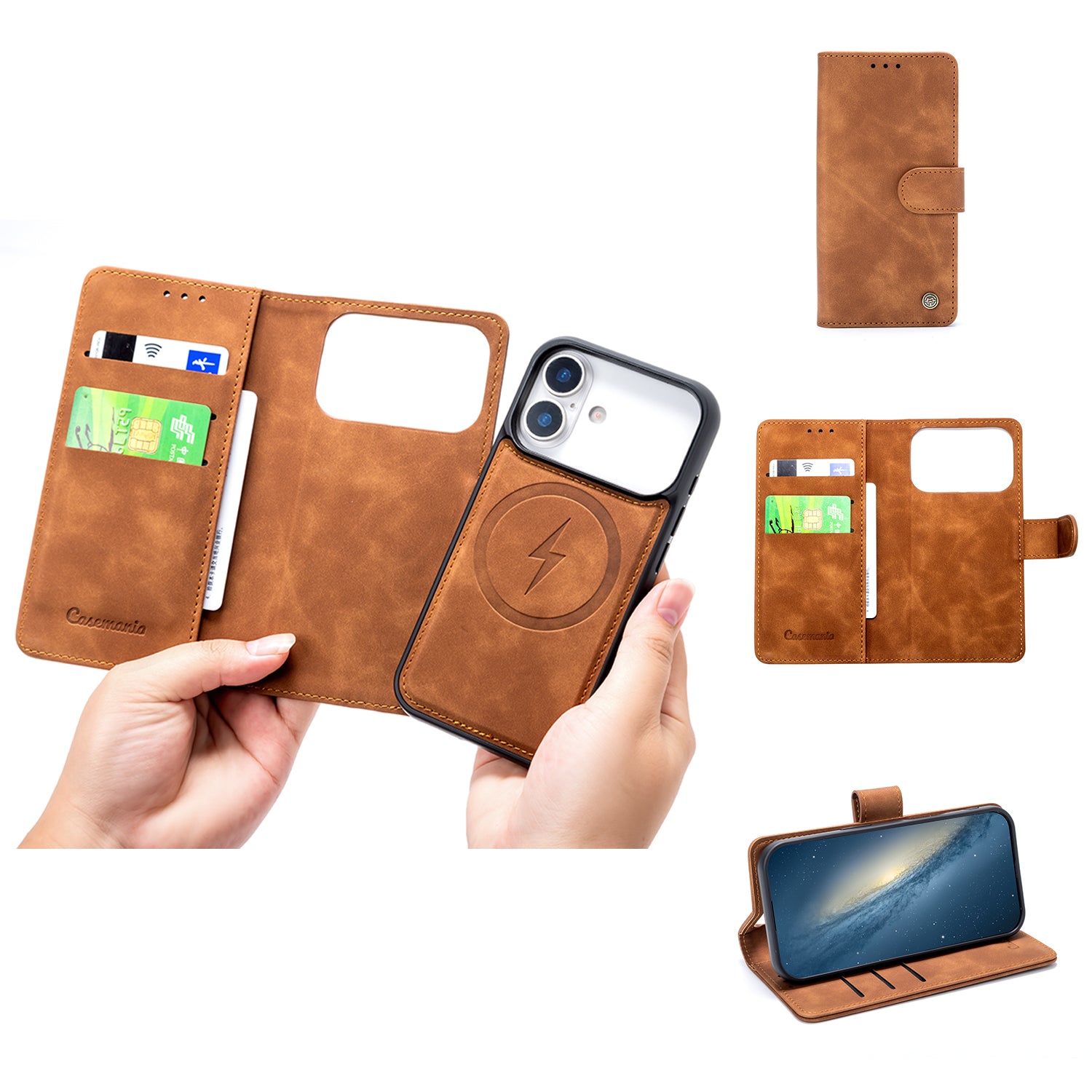 Snap Magnet | MagSafe-Compatibel 2-in-1 Bookcase |  Sienna Brown