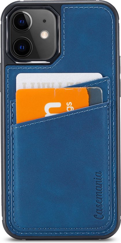 Apple iPhone 13 Pro Hoesje - Navy Blue - Back Cover met Pasjeshouder
