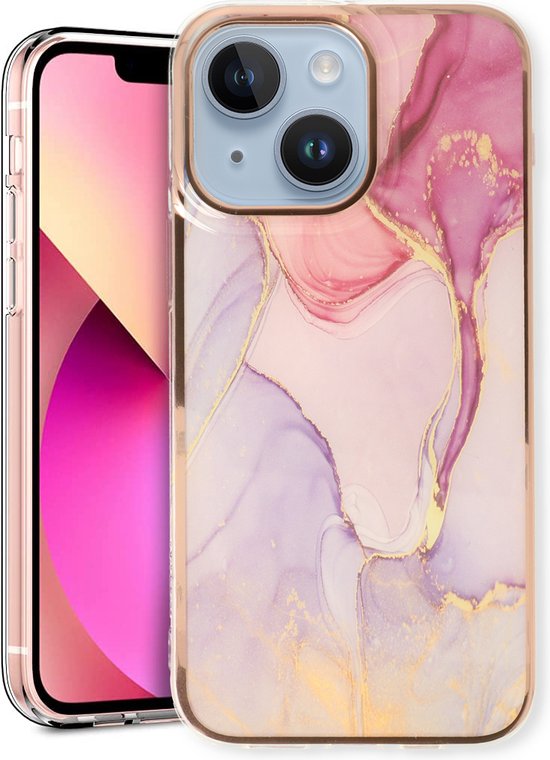 iPhone 13 Hoesje - Nova - Siliconen Marmer Back Cover