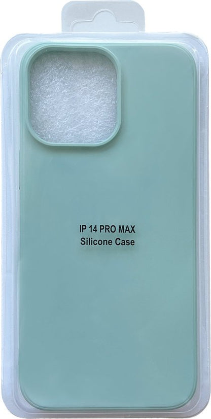 Apple iPhone 14 Pro Max Hoesje - Turquoise - Microfiber Siliconen Back Cover