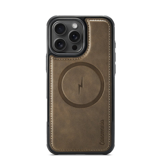 Apple iPhone 16 Pro Hoesje - Sienna Brown - Kunstleer MagSafe Back Cover