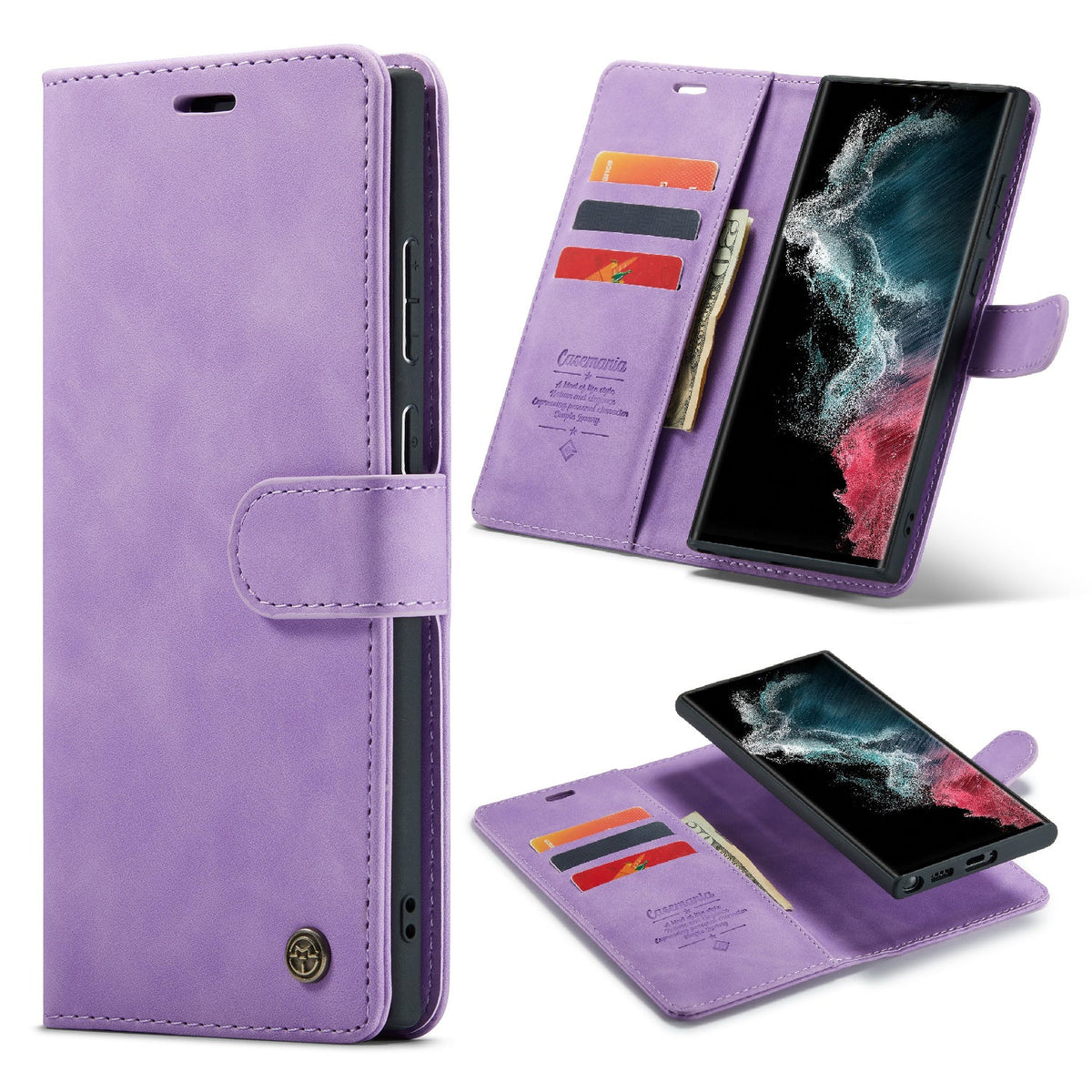 Samsung Galaxy S24 Ultra Hoesje - Bright Lila - 2 in 1 Bookcase