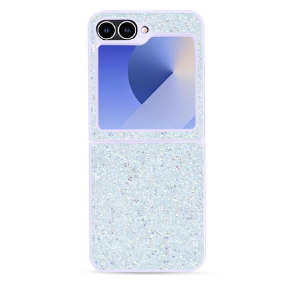 Samsung Galaxy Z Flip 6 Hoesje - Blauw - Diamant Glitter Back Cover