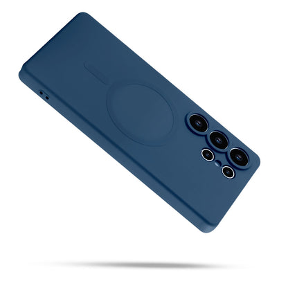 Samsung Galaxy S25 Ultra Hoesje - Donker Blauw - Liquid Siliconen MagSafe Back Cover