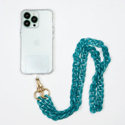 Telefoonkoord met Kralen - Verstelbare Pols Ketting - Turquoise
