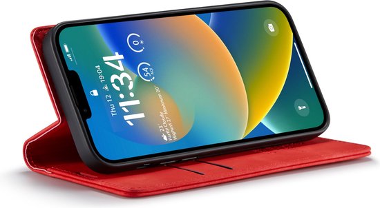 Apple iPhone 14 Plus Hoesje - Crimson Red - Dunne Bookcase