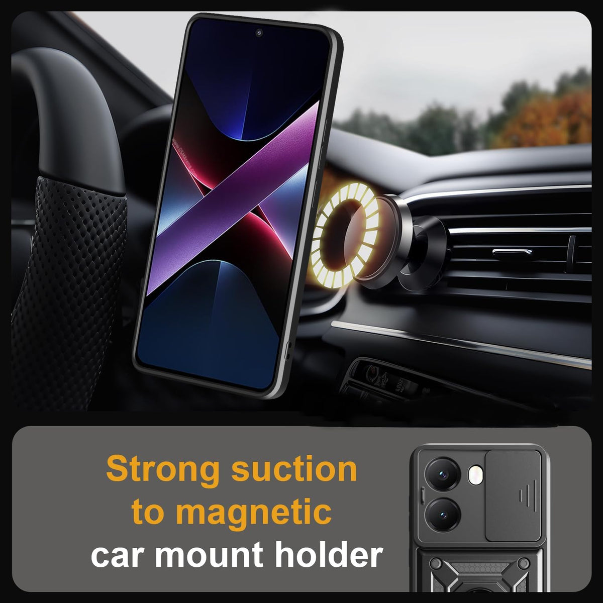 OPPO Reno 13 F Hoesje - Zwart - Armor Kickstand en Camera Bescherming Back Cover