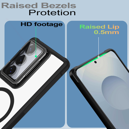 Samsung Galaxy S26 Plus Hoesje - Donker Blauw - MagSafe Back Cover met Camera Frame Kickstand