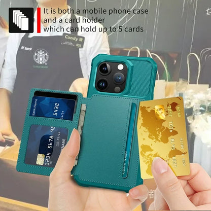 Apple iPhone 15 Pro Hoesje - Turquoise - Back Cover met Pasjeshouder