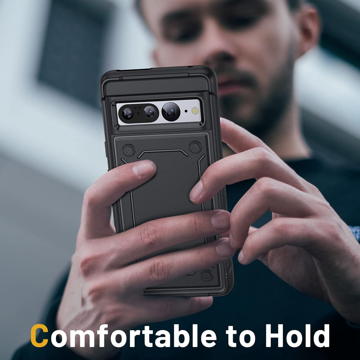 Google Pixel 8 Hoesje - Zwart - Armor Kickstand Back Cover