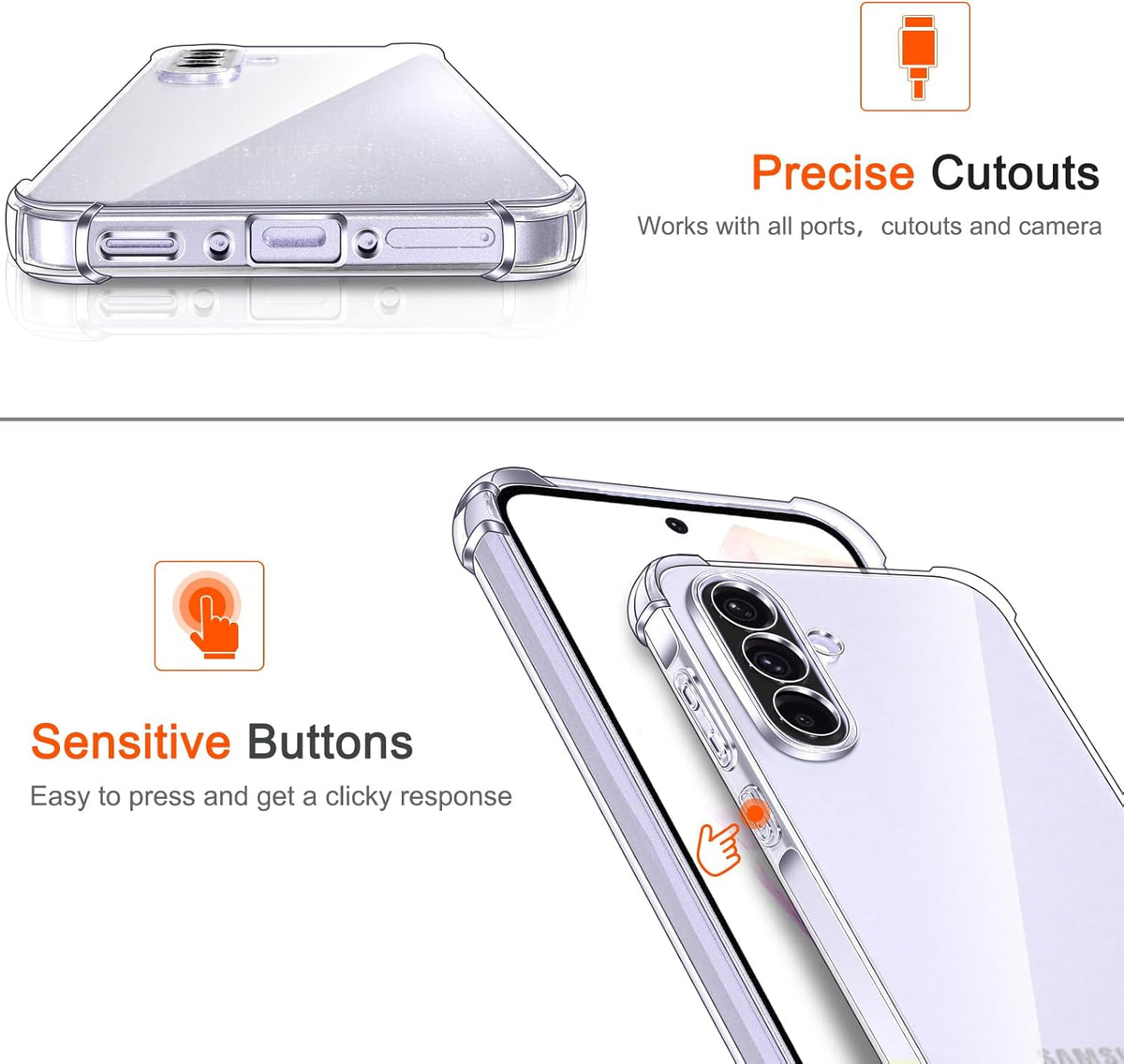 Samsung Galaxy A36 Case - Clear - Shockproof Back Cover