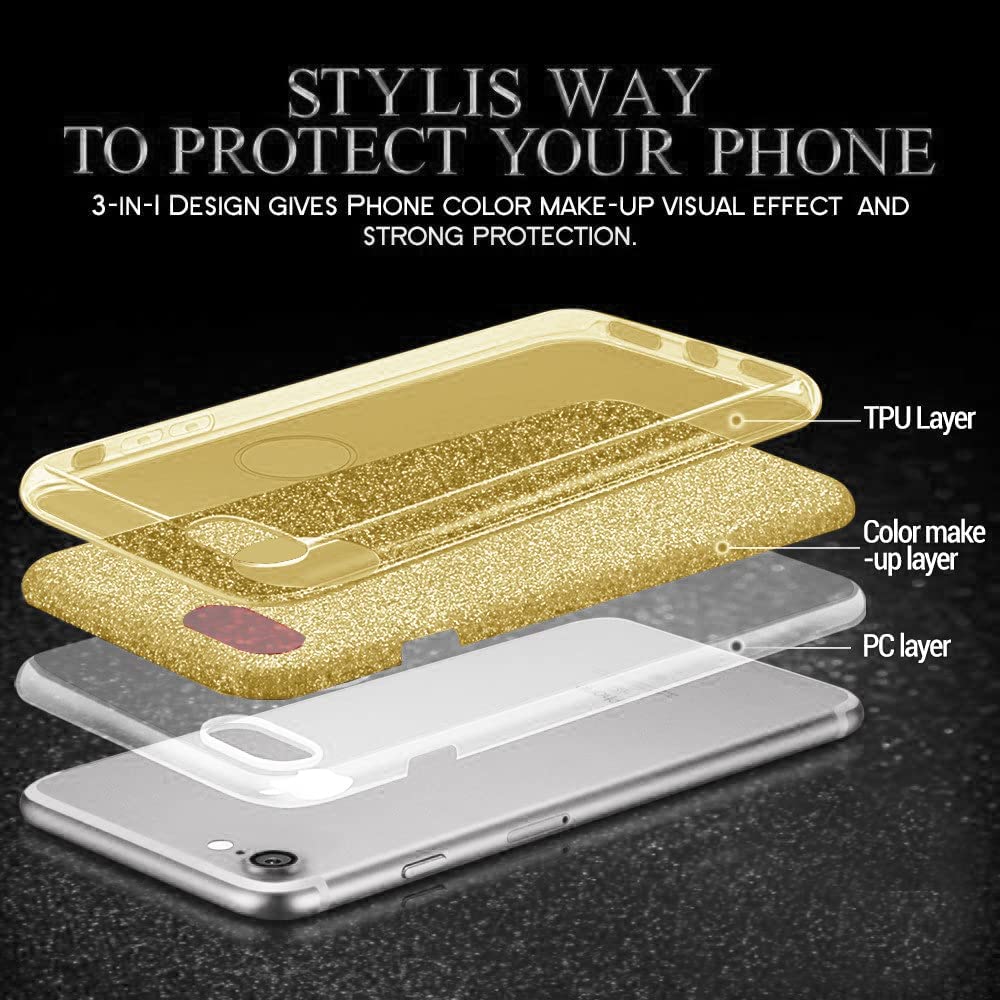 Samsung Galaxy A05S Hoesje - Goud - Glitter Back Cover